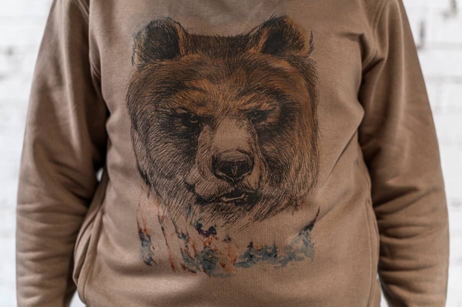 Худи "Сибирский характер: Медведь", мокко