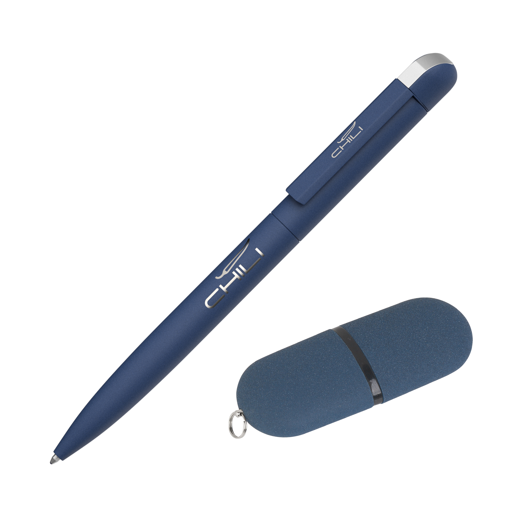 Набор ручка + флеш-карта 16 Гб в футляре, покрытие soft grip
