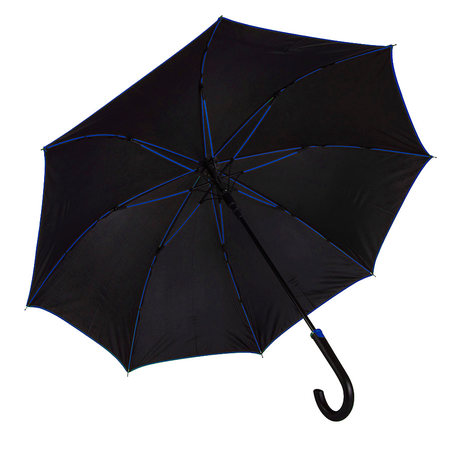 Зонт-трость "Back to black", полуавтомат, 100% полиэстер, черный с