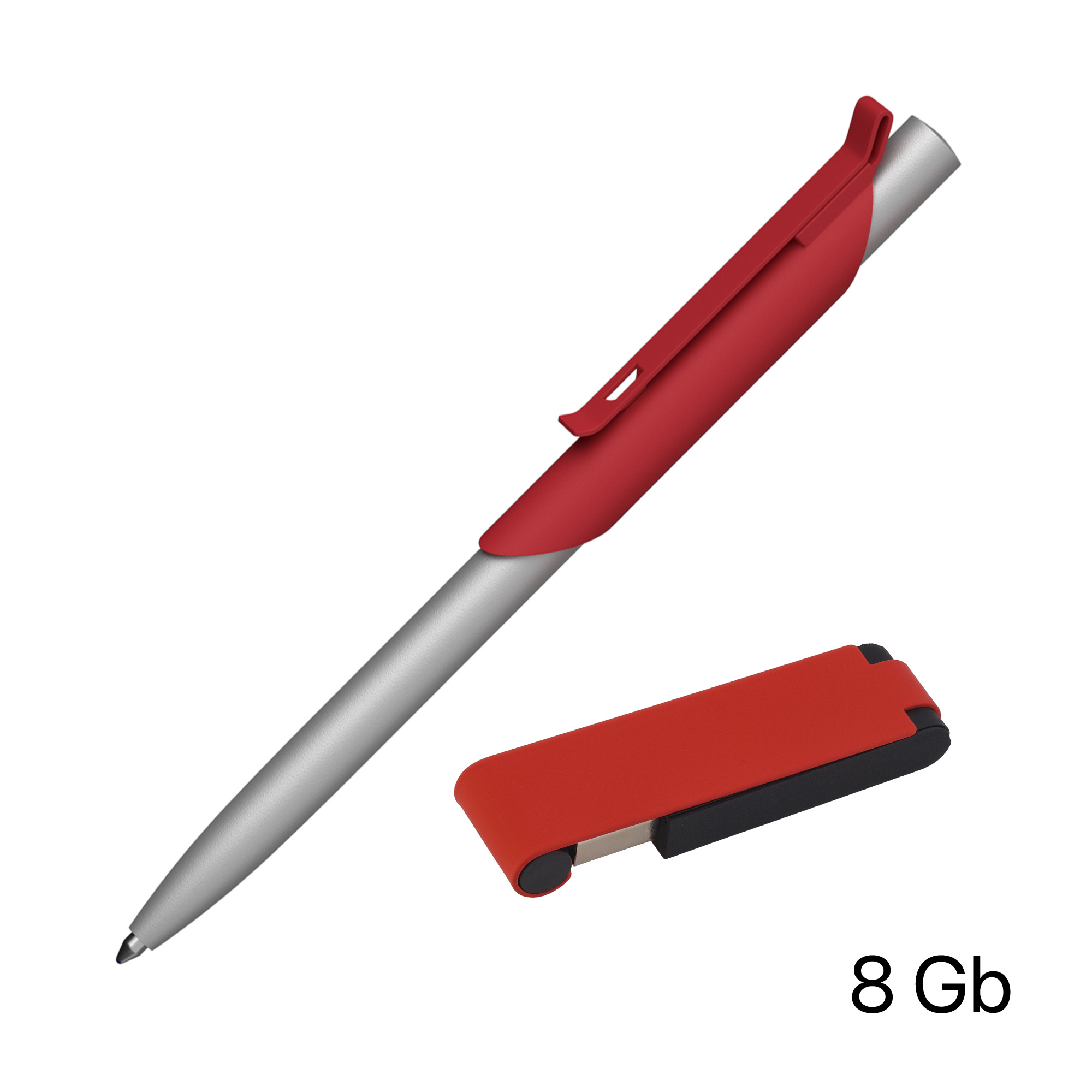 Набор ручка "Skil" + флеш-карта "Case" 8 Гб в футляре, покрытие soft touch