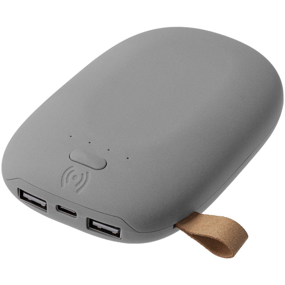 Аккумулятор с беспроводной зарядкой Pebble Wireless 9000 мАч, сер