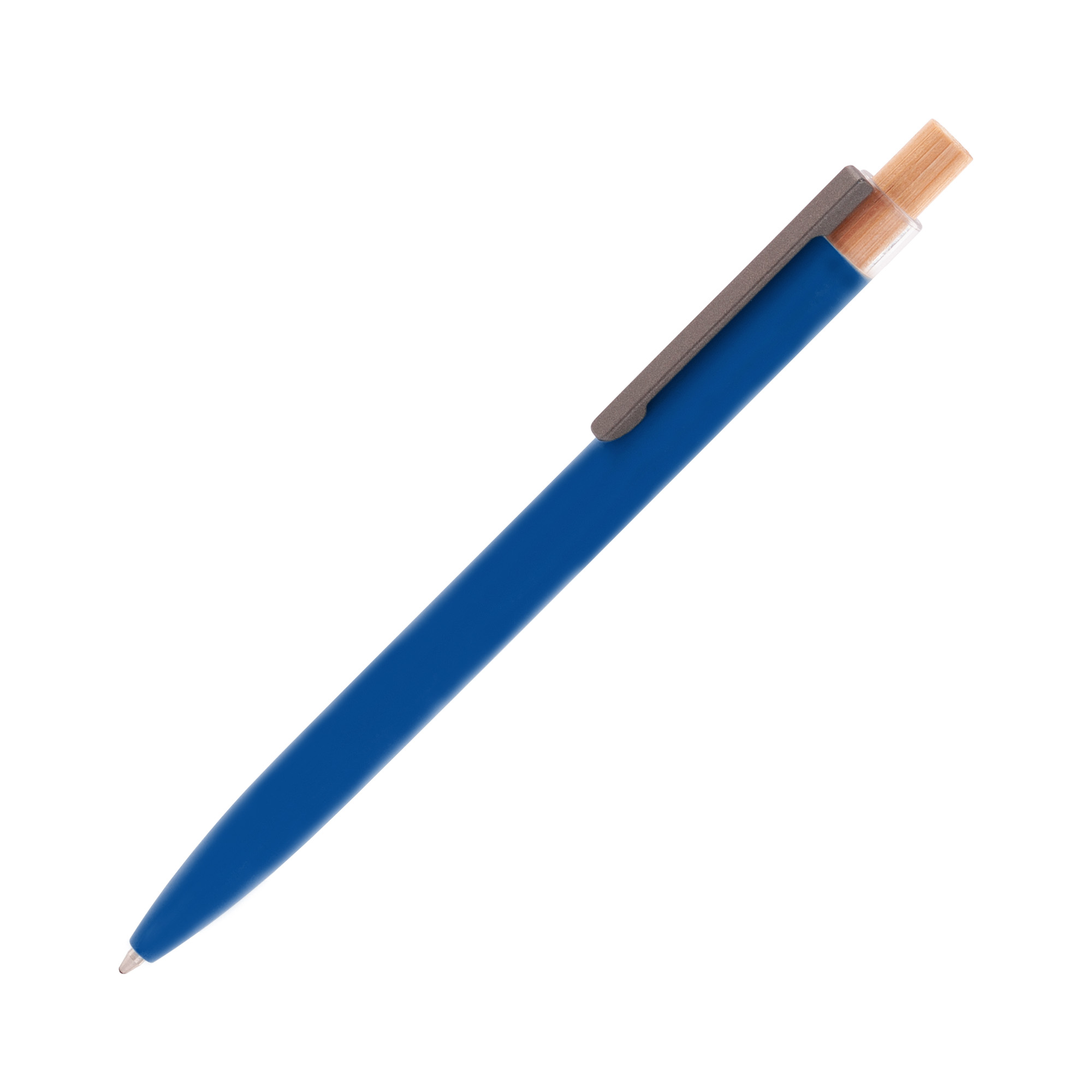 Ручка шариковая "Matt" из переработанного алюминия и пластика, с кнопкой из бамбука